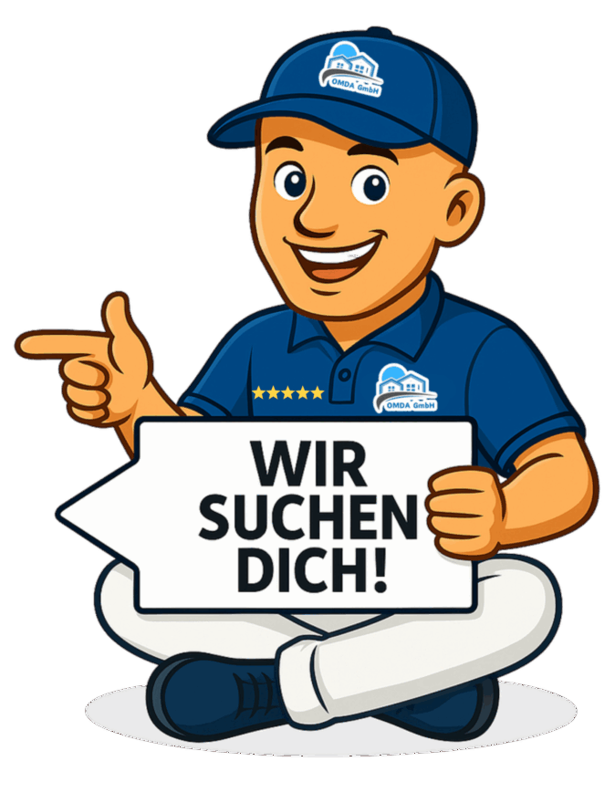 OMDA Comic: Wir suchen dich – Schild zeigt nach links